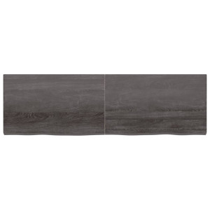 Estante de pared madera roble tratada gris oscuro 200x60x6 cm H
