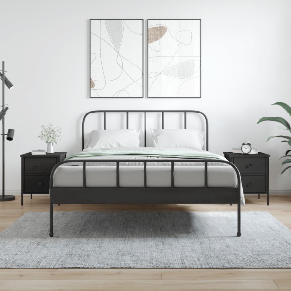 Mesitas de noche 2 uds madera de ingeniería negro 40x42x50 cm D