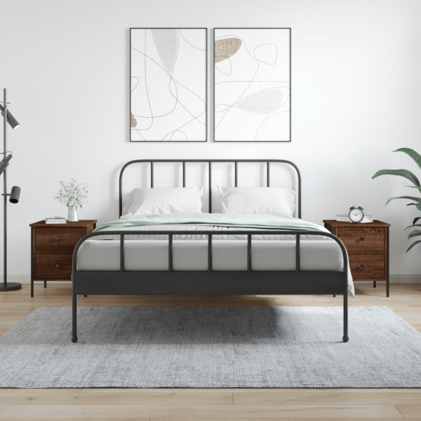 Mesitas noche 2 uds madera ingeniería marrón roble 40x42x50 cm D