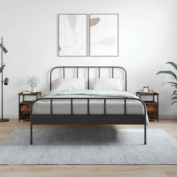 Mesita noche 2 uds madera ingeniería roble ahumado 34x35.5x50cm D