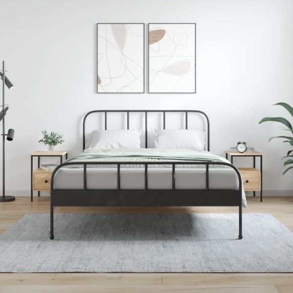 Mesitas noche 2 uds madera ingeniería roble Sonoma 34x36x50 cm D