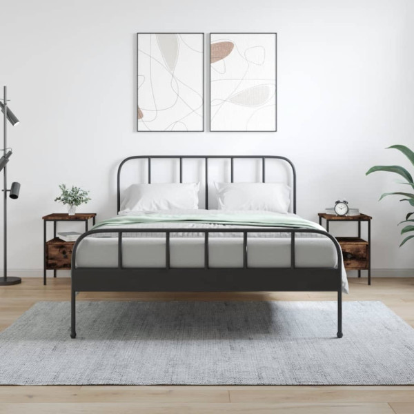 Mesitas noche 2 uds madera ingeniería roble ahumado 34x36x50 cm D