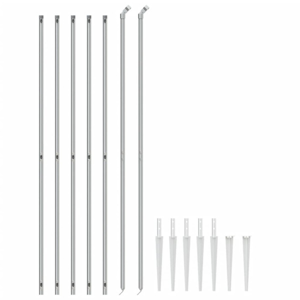 Cerca de alambre con pinchos de anclaje plateado 1.6x10 m M 3