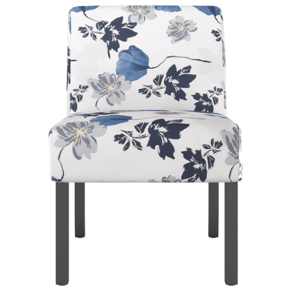 Silla tapizada de tela con estampado de flores azul M 3
