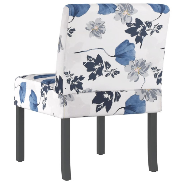 Silla tapizada de tela con estampado de flores azul M 5