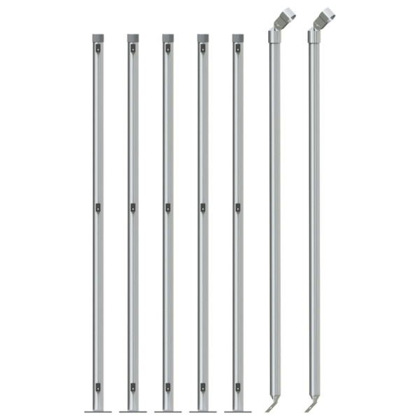 Cerca de arame com flange 0.8x10 m prateado M 3