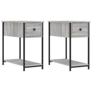 Mesas de cabeceira 2 pcs derivados madeira sonoma cinza H