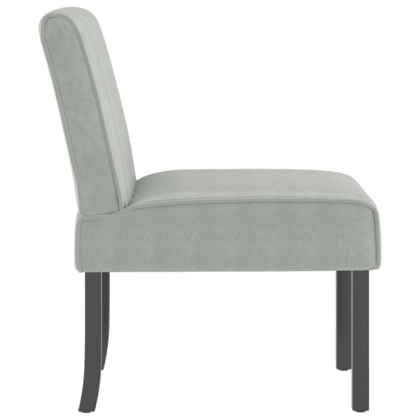 Silla tapizada de terciopelo gris claro M 4