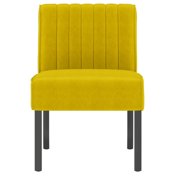 Silla tapizada de terciopelo amarillo M 3