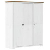 Roupeiro BODO 146x53.5x173 cm pinho maciço branco e castanho 2