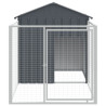 Caseta perros con corral acero galvanizado gris 117x201x123 cm 3