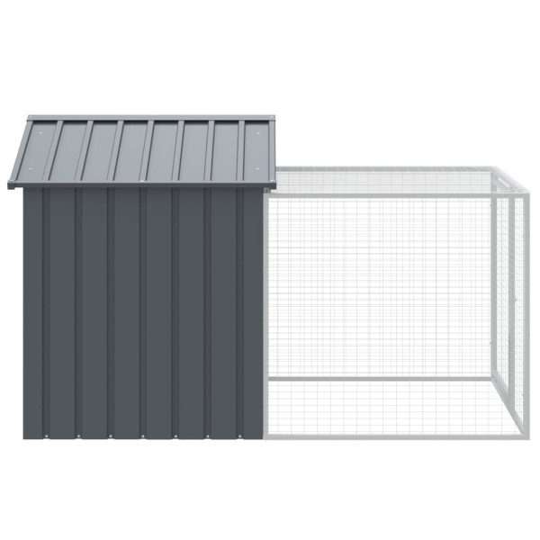 Jaula gallinas con corral acero galvanizado gris 117x201x123 cm M 4