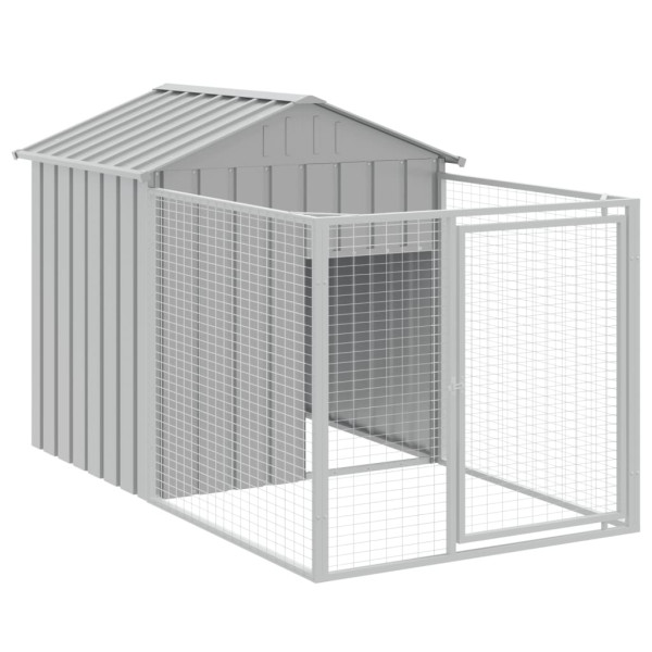Caseta perros corral acero galvanizado gris claro 117x201x123cm M 2