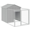 Caseta perros corral acero galvanizado gris claro 117x201x123cm 2
