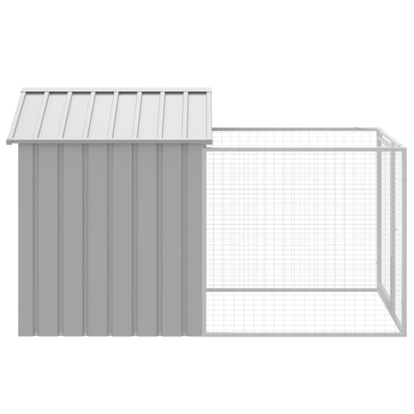 Caseta perros corral acero galvanizado gris claro 117x201x123cm M 4