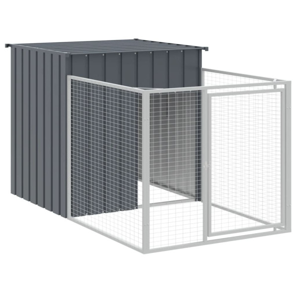 Casota para cães com parque aço galvanizado antracite M 2