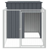 Caseta perros con corral acero galvanizado gris 110x201x110 cm 3