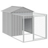 Gallinero con corral acero galvanizado gris claro 117x201x123cm 2