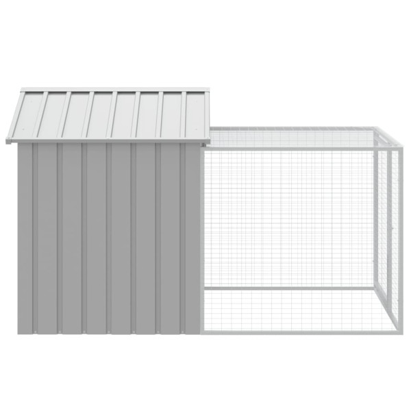 Galinheiro com anexo 117x201x123 cm aço galvanizado cinza-claro M 4
