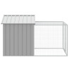 Galinheiro com anexo 117x201x123 cm aço galvanizado cinza-claro 4