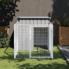 Caseta peroos corral acero galvanizado gris claro 110x201x110cm 1