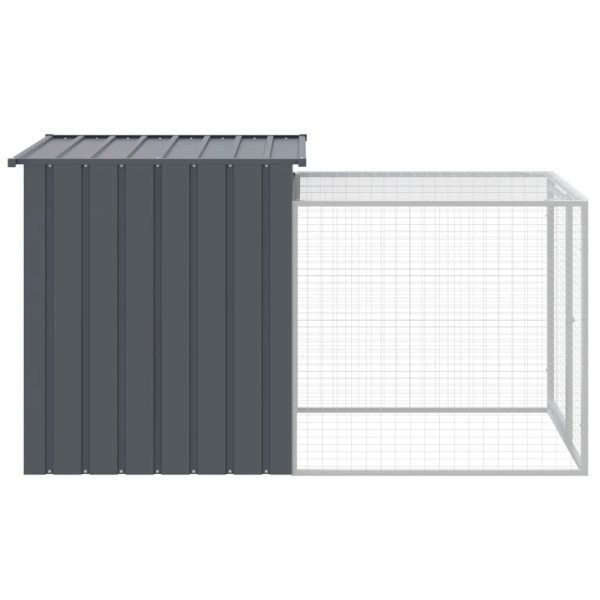 Gallinero con corral acero galvanizado gris 110x201x110 cm M 4