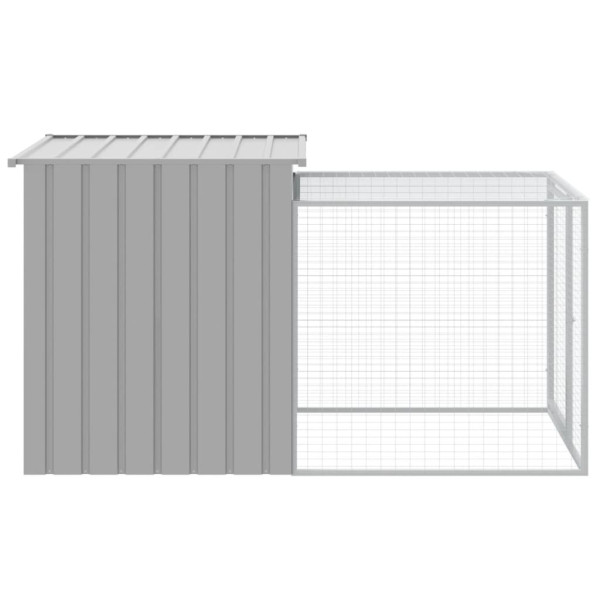 Galinheiro com anexo 110x201x110 cm aço galvanizado cinza-claro M 4