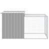 Gallinero con corral acero galvanizado gris claro 110x201x110cm 4