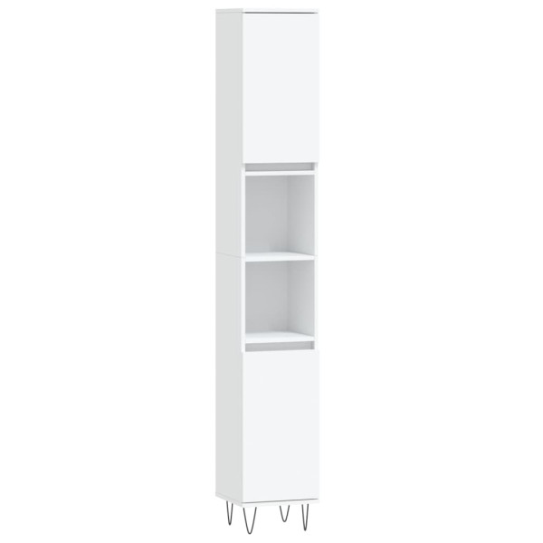 Juego de muebles de baño 3 pzas madera contrachapada blanco M 5
