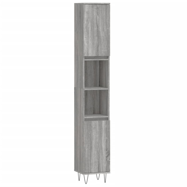 3 pcs Conjunto móveis casa de banho madeira proc. cinza sonoma M 5