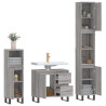 Set de muebles de baño 3 pzas madera contrachapada gris sonoma 4