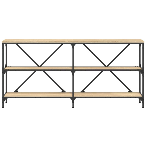 Mesa consola hierro madera ingeniería roble Sonoma 160x30x75 cm M 4