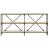 Mesa consola hierro madera ingeniería roble Sonoma 160x30x75 cm 4