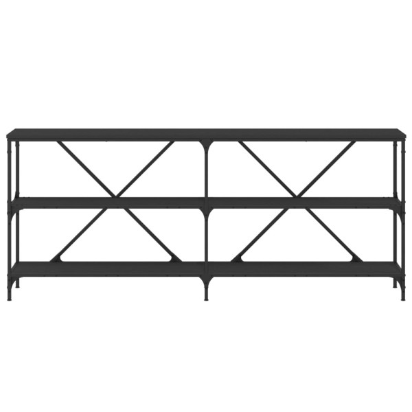 Mesa consola 180x30x75 cm derivados de madeira e ferro preto M 4