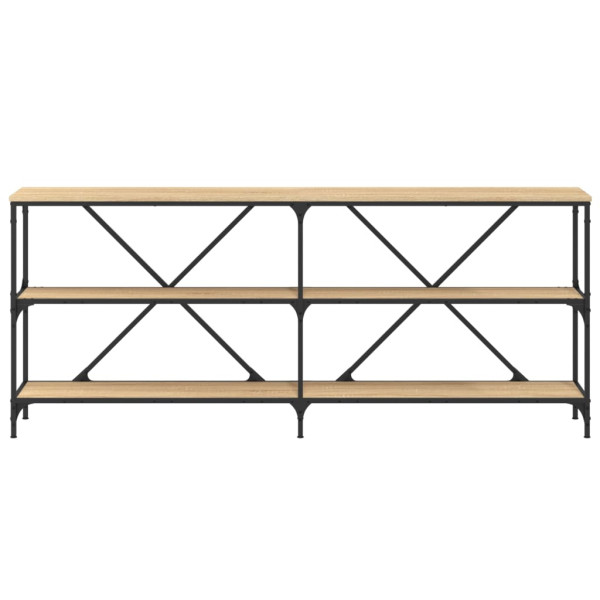 Mesa consola hierro madera ingeniería roble Sonoma 180x30x75 cm M 4