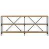 Mesa consola hierro madera ingeniería roble Sonoma 180x30x75 cm 4