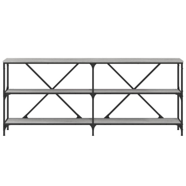 Mesa consola hierro y madera ingeniería gris Sonoma 180x30x75cm M 4