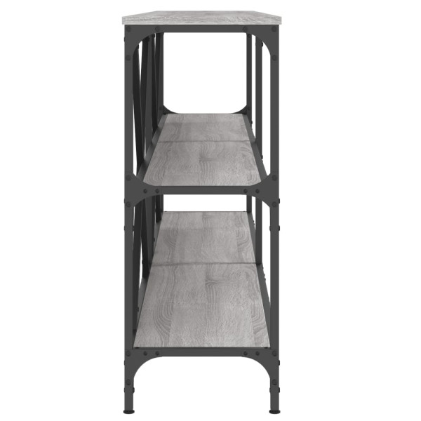 Mesa consola hierro y madera ingeniería gris Sonoma 180x30x75cm M 5