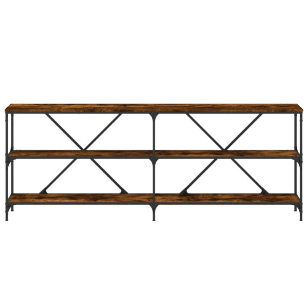 Mesa consola 200x30x75 cm deriv. madeira/ferro carvalho fumado M 4