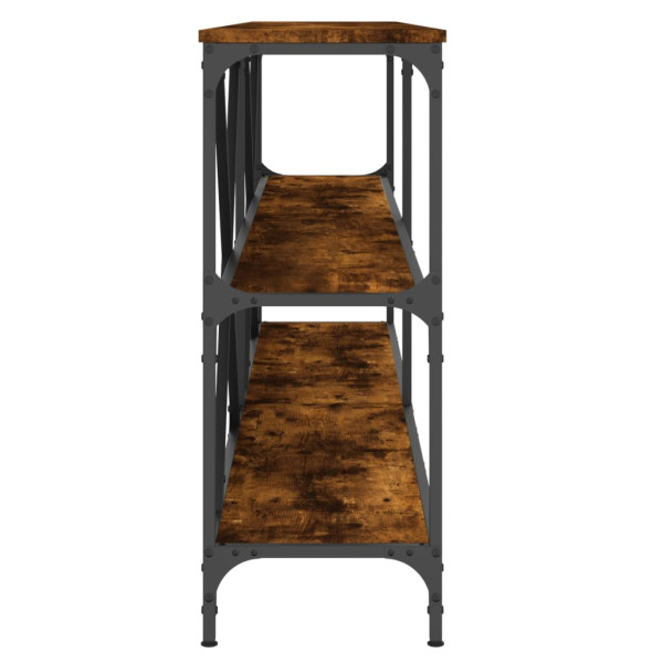Mesa consola hierro madera ingeniería roble ahumado 200x30x75cm M 5