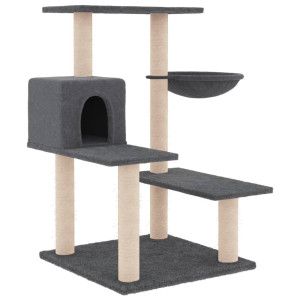 Árvore p/ gatos postes arranhadores sisal 82.5 cm cinza-escuro H