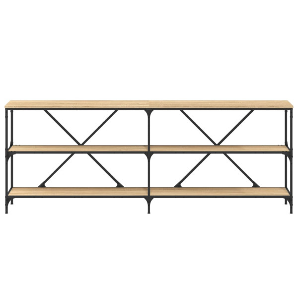 Mesa consola hierro madera ingeniería roble Sonoma 200x30x75 cm M 4