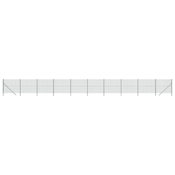 Cerca de malha de arame 1.6x25 m aço galvanizado verde M 2