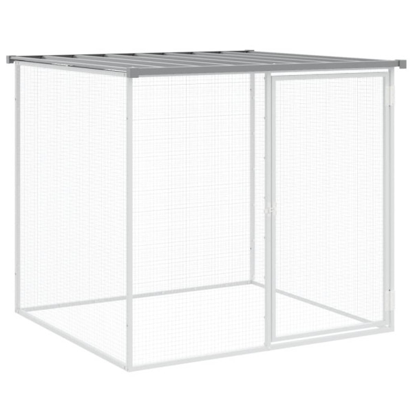 Galinheiro com teto 103x98x90 cm aço galvanizado cinza-claro M 2