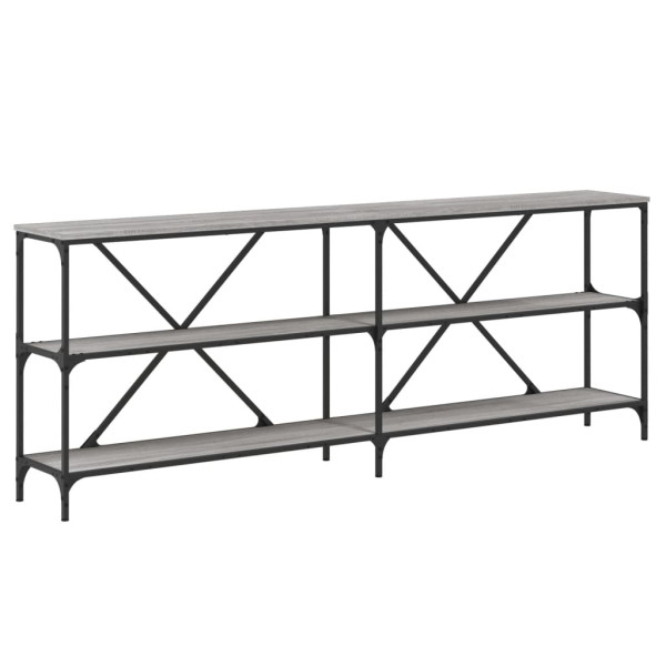 Mesa consola hierro y madera ingeniería gris Sonoma 200x30x75cm M 2