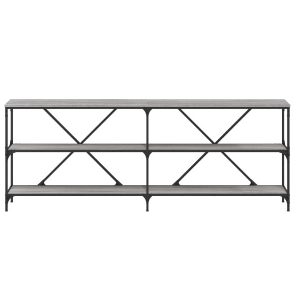 Mesa consola hierro y madera ingeniería gris Sonoma 200x30x75cm M 4