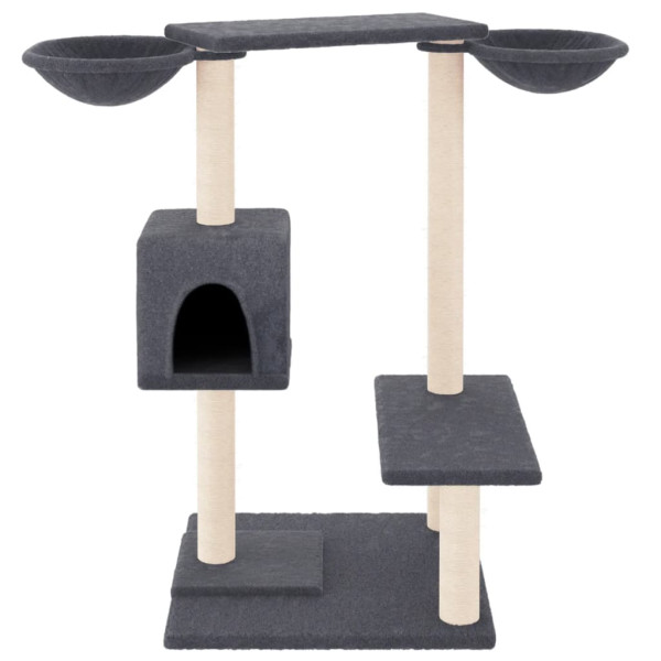 Árvore p/ gatos c/ postes arranhadores 82 cm cinzento-escuro M 3