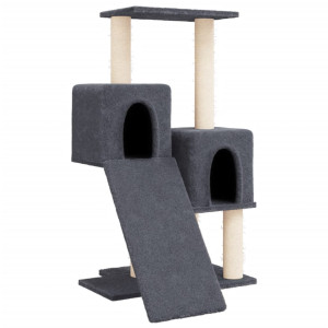 Árvore p/ gatos c/ postes arranhadores sisal 82 cm cinza-escuro H