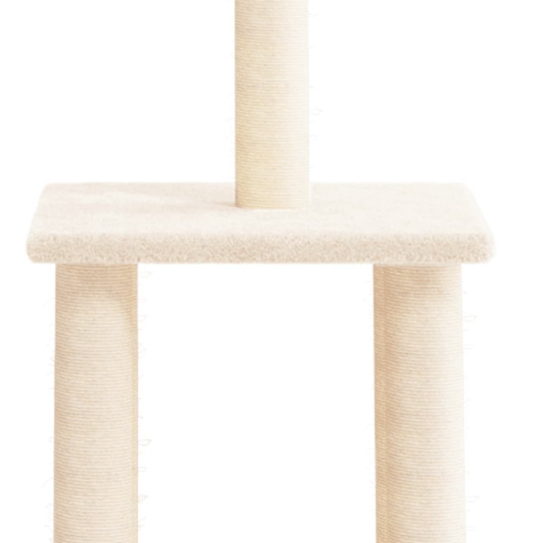 Rascador para gatos con postes de sisal color crema 85.5 cm M 4