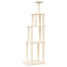 Árvore para gatos c/ postes arranhadores sisal 183 cm cor creme 2